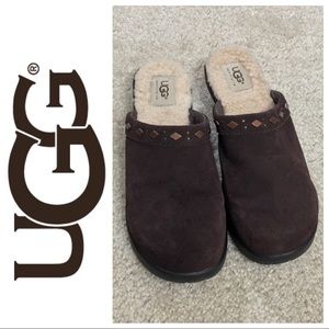 Ugg #5546 Brown Studded Suede Clogs